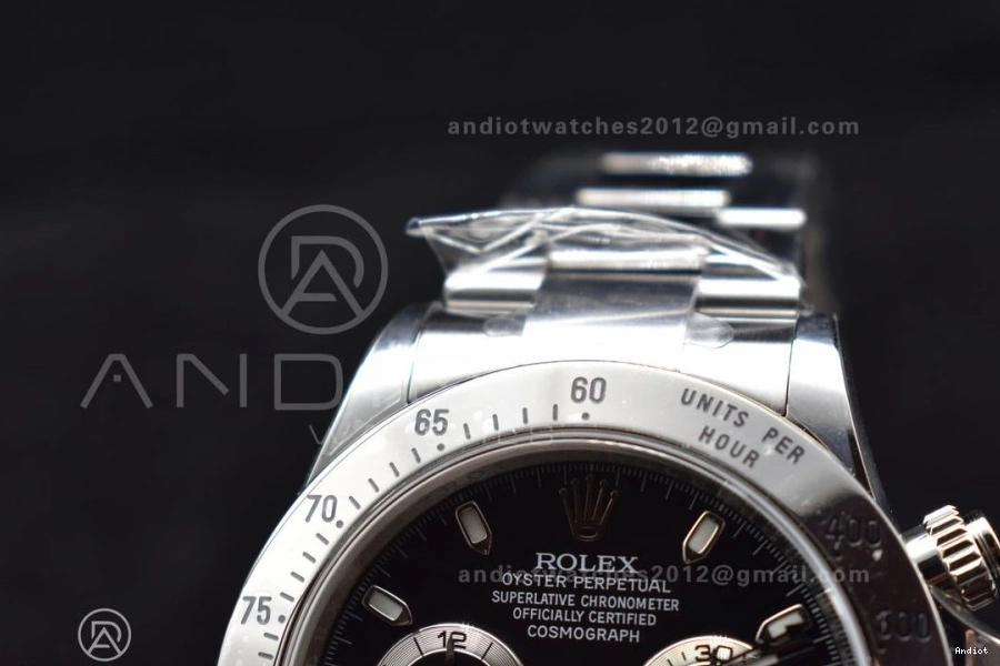 Daytona Dial Edition Clean SS Black 116520 SA4130 904L V2 and Bracelet Case 1:1 Best 0417